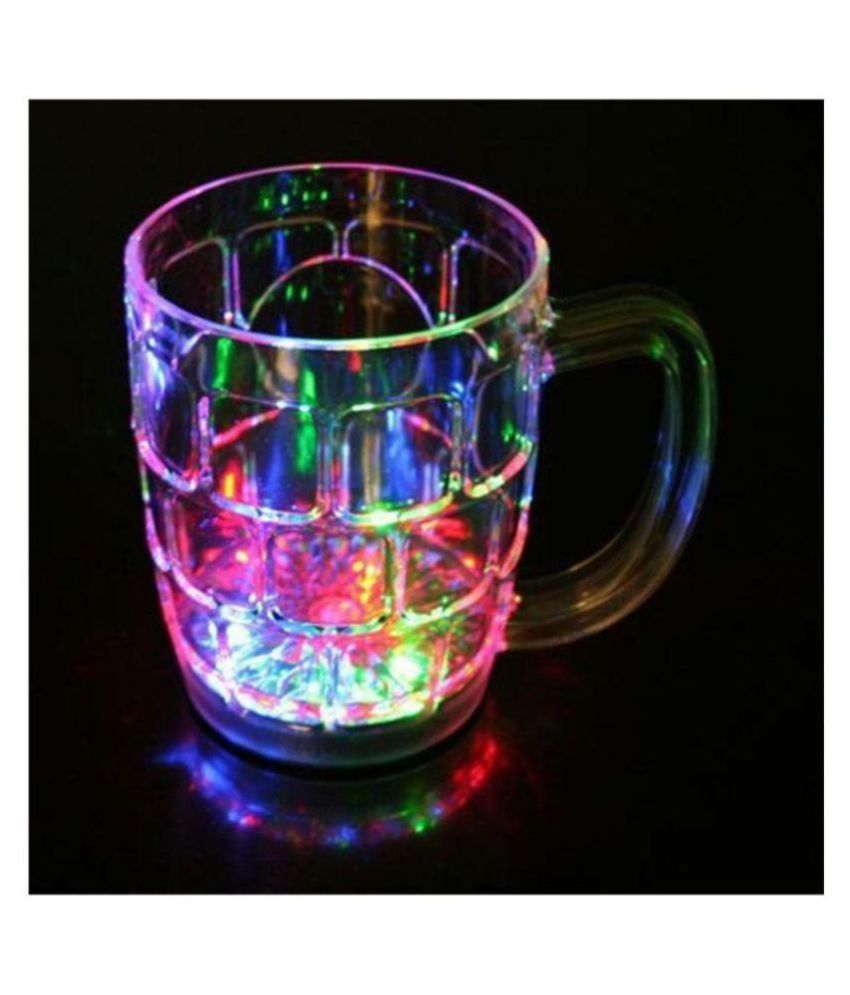     			Amazing Light Changing Fibre Glass Beer Mug With Inductive Rainbow Color Disco Led 7 Colour Changing Liquid Activated Lights Multi Purpose Use Mug/Cup
