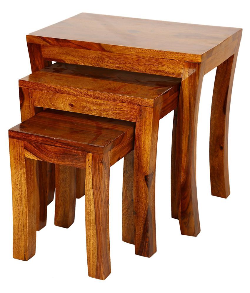 Trend pre Assemble sheesham wood stool Nesting Bedside ...