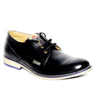 lee cooper black derby formal shoes