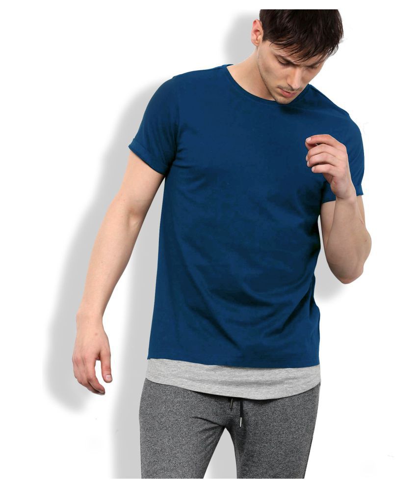     			Maniac - Navy Cotton Slim Fit Men's T-Shirt ( Pack of 1 )