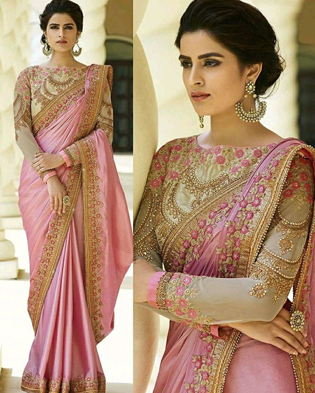 Zofey Bollywood Designer Sarees Pink And Beige Silk Saree Buy Zofey