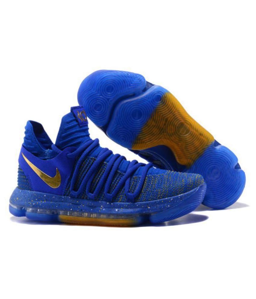 Nike 2018 KD10 BLUE/GOLD Blue Basketball Shoes Buy Nike