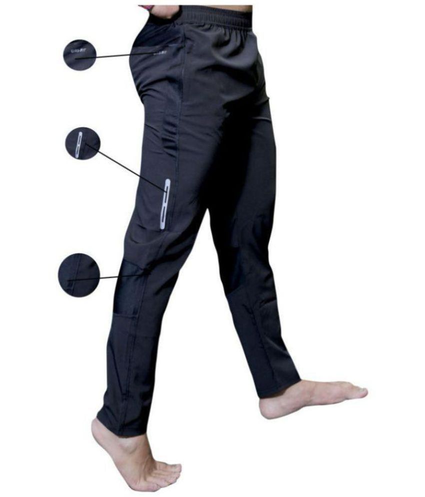     			Black Polyester Lycra Trackpants
