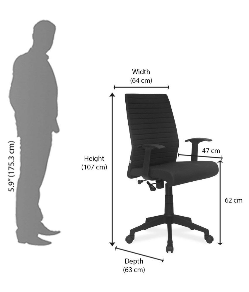 Nilkamal Thames Medium-Back Office Chair (Black) - Buy Nilkamal Thames