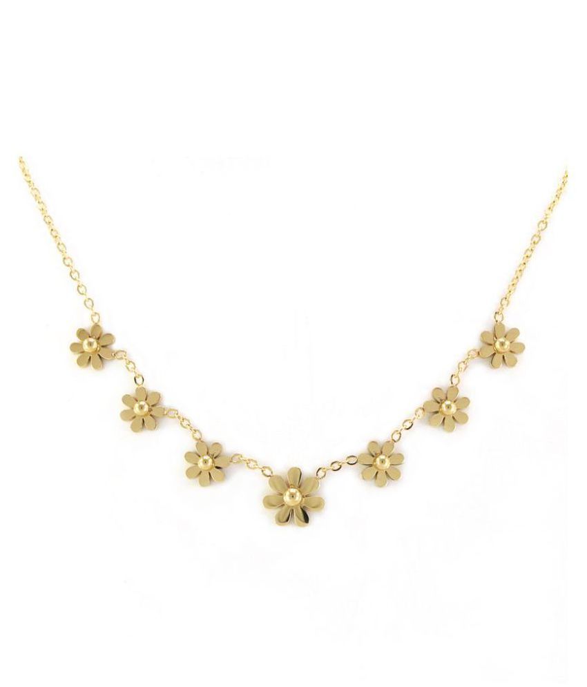 fancy flower design gold necklace