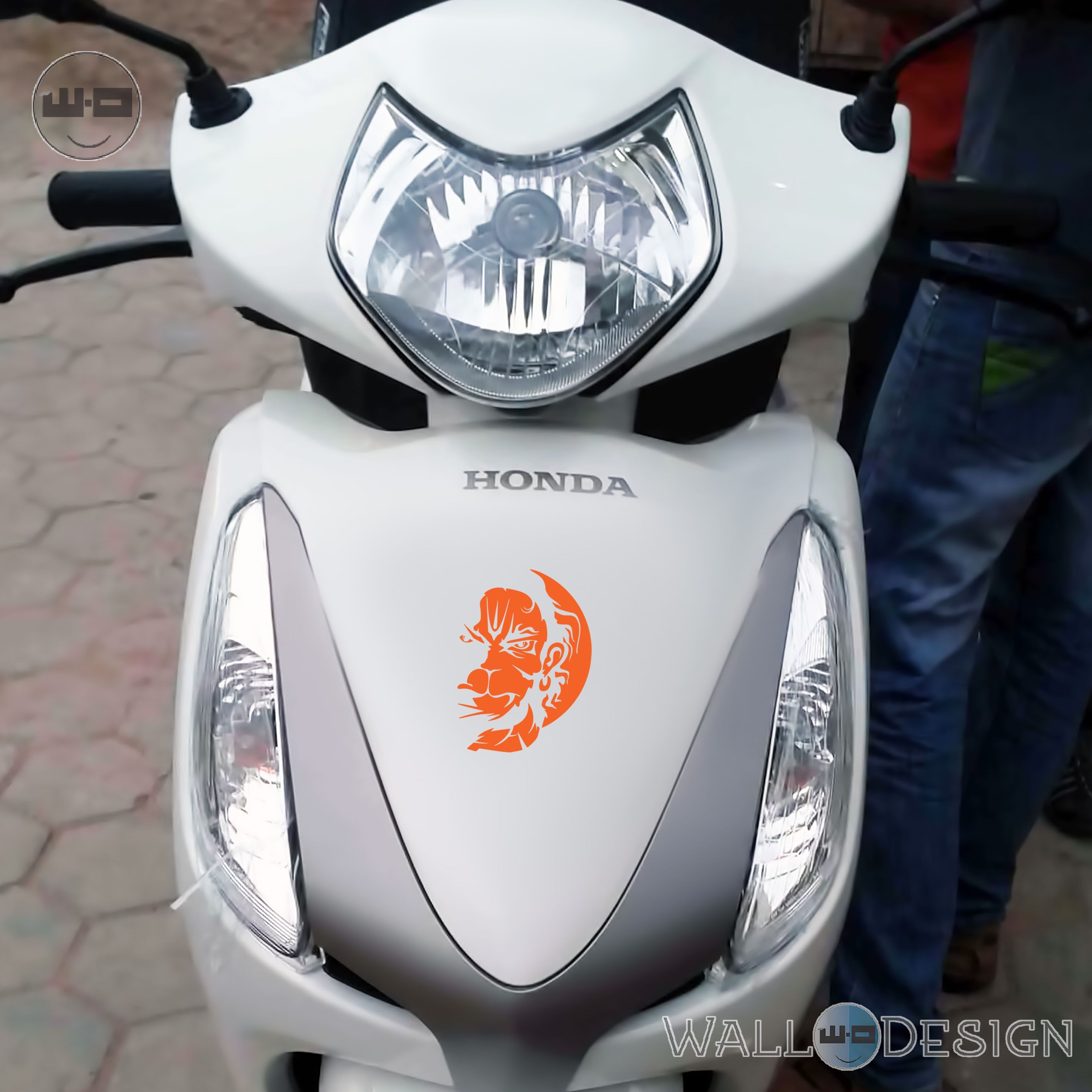 Vayuputhra Hanuman Orange Colour Vinyl Stickers for Bike ...