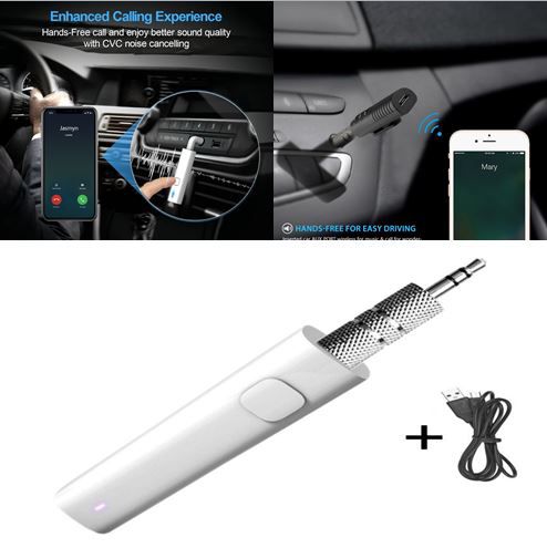     			Bluetooth AUX Adaptor 3.5 mm for All Devices (Car Kit, Speaker, Audio system, Earphones) - Colour as per availability Dongle Connector Adapter Audio Receiver Transmitter TV Pen Drive Jack bluetooth stereo adapter