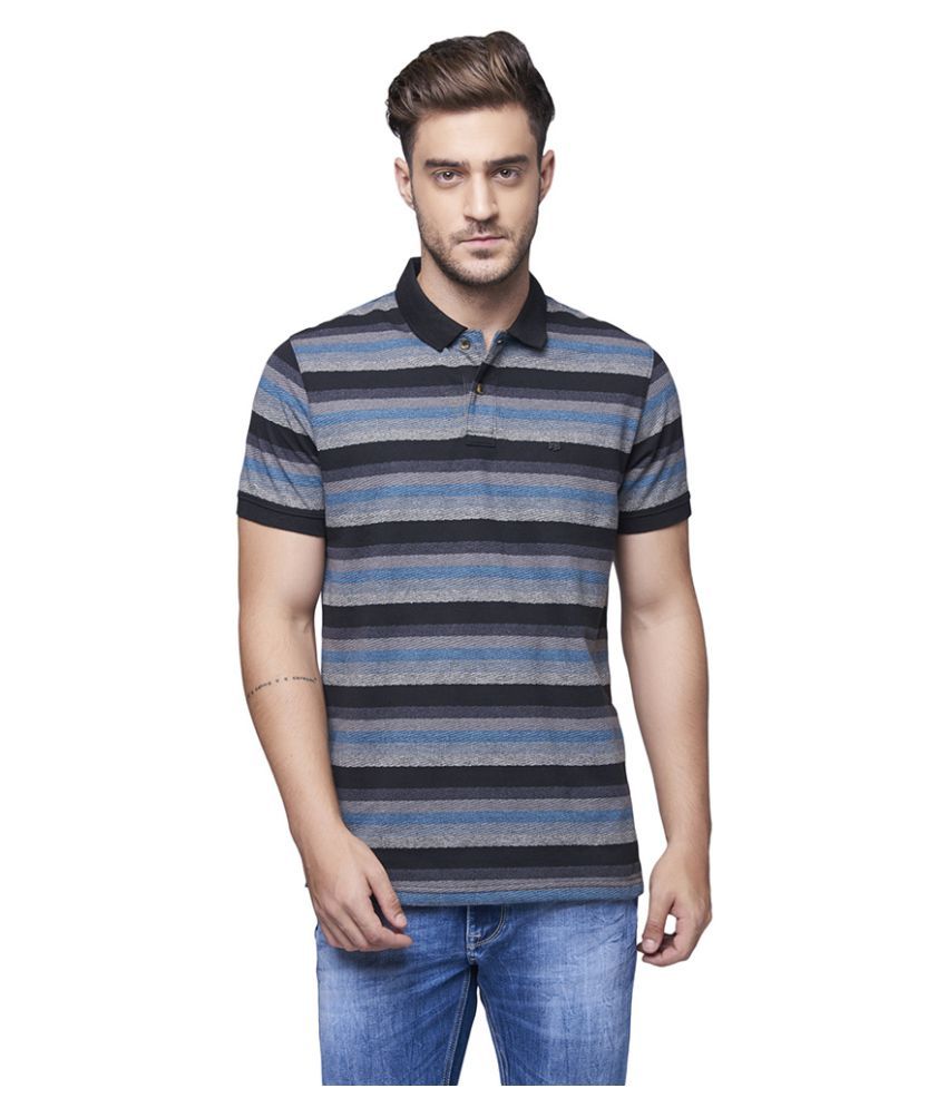 Blue Buddha Black Slim Fit Polo T Shirt 