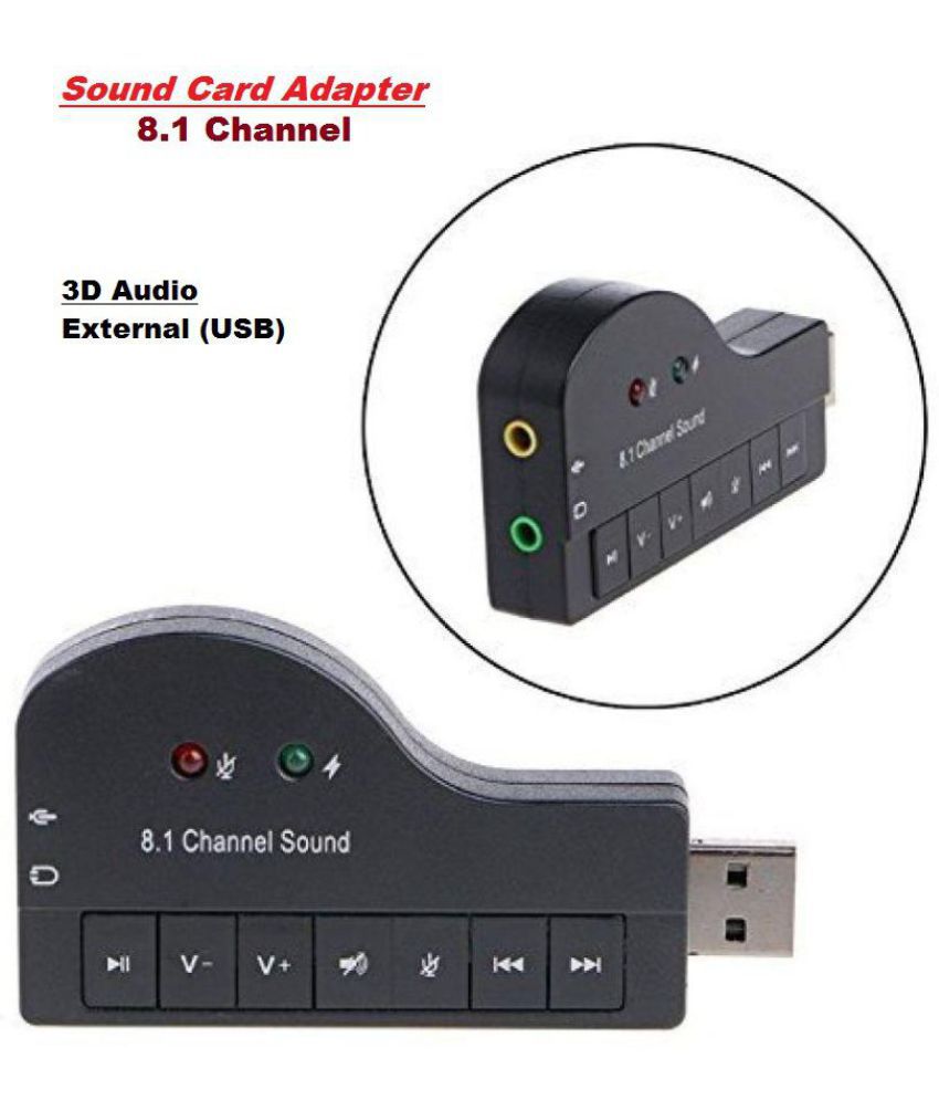     			Storite External USB Sound Card Adapter 8.1 Channel 3D Audio Headset Microphone 3.5mm Jack Original For Win XP/7/8 Android