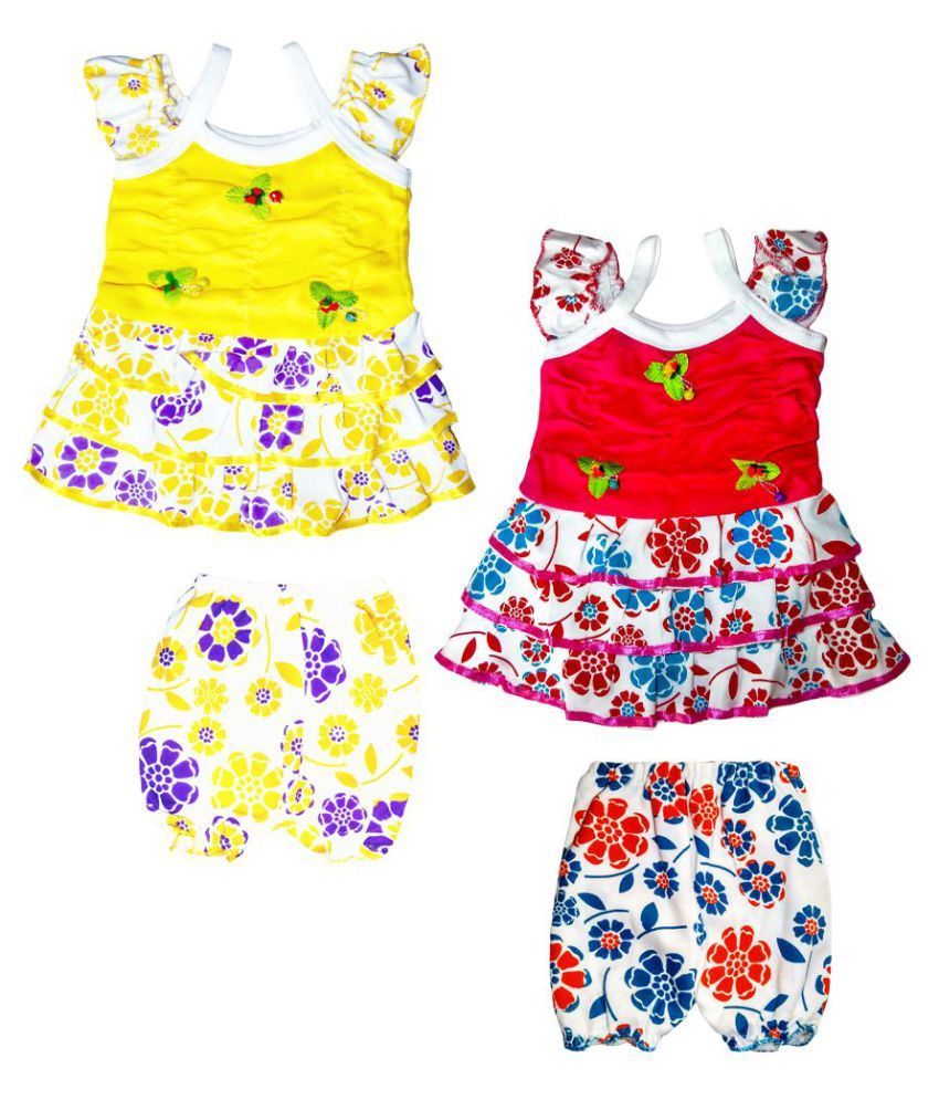 red and yellow frock