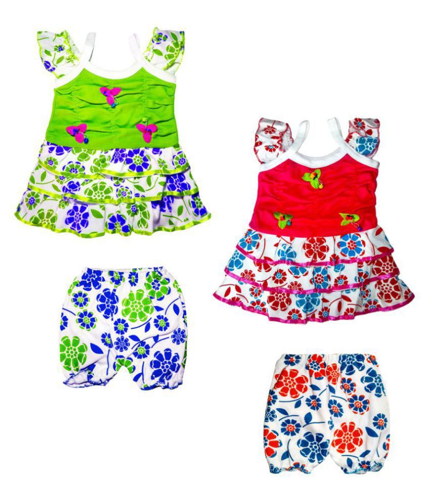 red and green frock