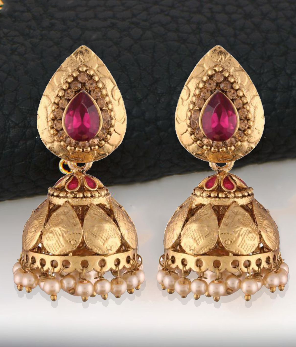 I Jewels Gold Plated Jhumki Earrings for Women (E2563Q) - Buy I Jewels ...