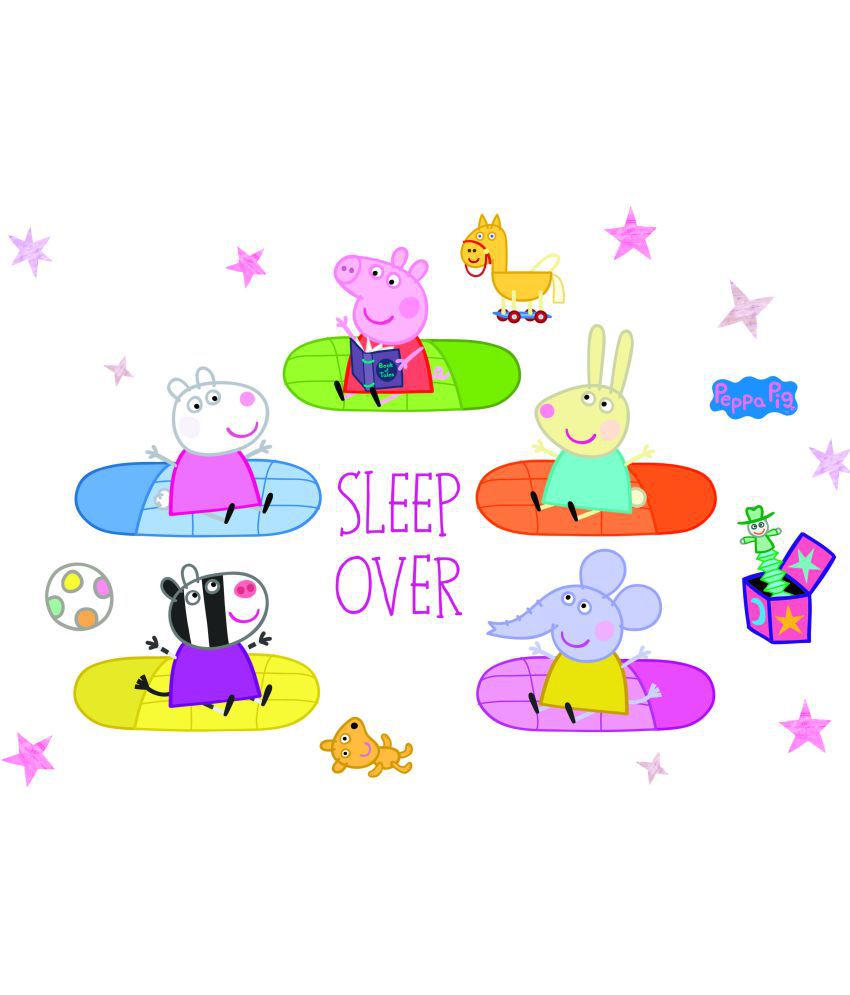 Asian Paints Wall Ons Peppa Pig XXL Sleepover Fun Removable Cartoon  Characters Sticker ( 67 x 132 cms ) - Buy Asian Paints Wall Ons Peppa Pig  XXL Sleepover Fun Removable Cartoon