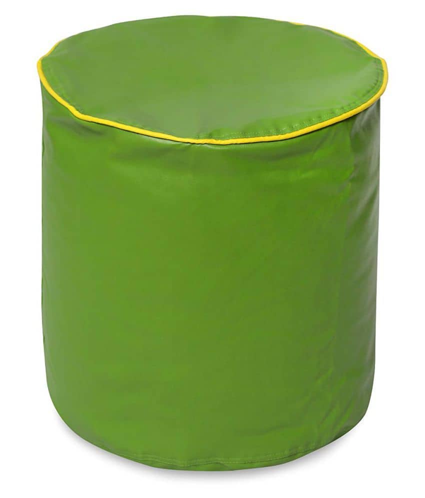 VSK Combo XXXL Sofa Mudda Bean Bag Cover with Round Footrest/Puffy Green Color (Without Beans ...