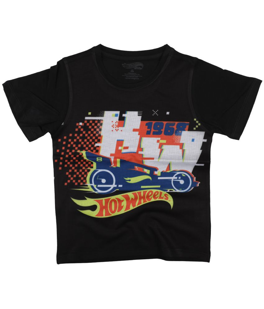 Hot Wheels Black Graphic Print/ Character Print T-shirt For Boys - Buy ...