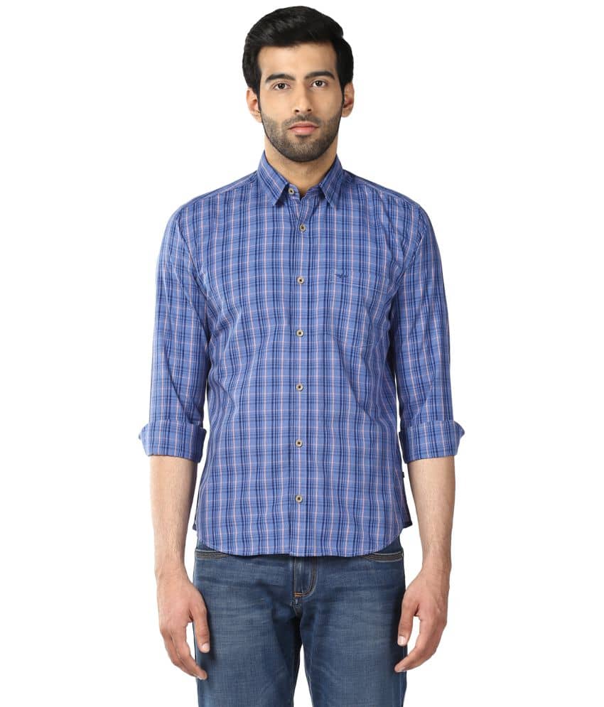 Park Avenue Blue Slim Fit Shirt - Buy Park Avenue Blue Slim Fit Shirt