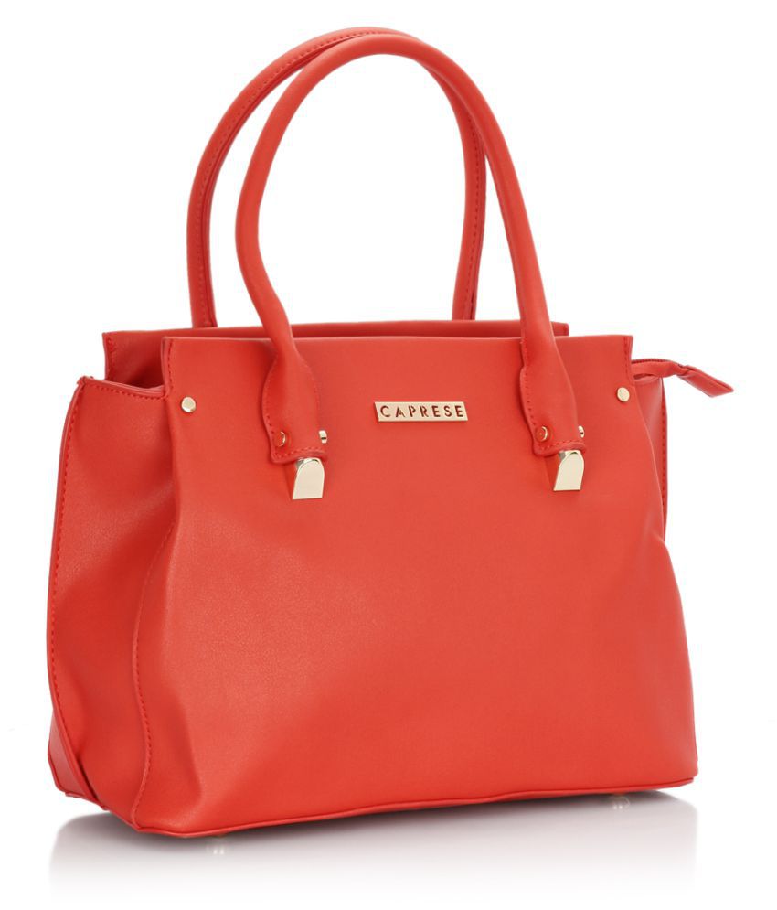 Caprese Red Faux Leather Tote Bag - Buy Caprese Red Faux Leather Tote ...