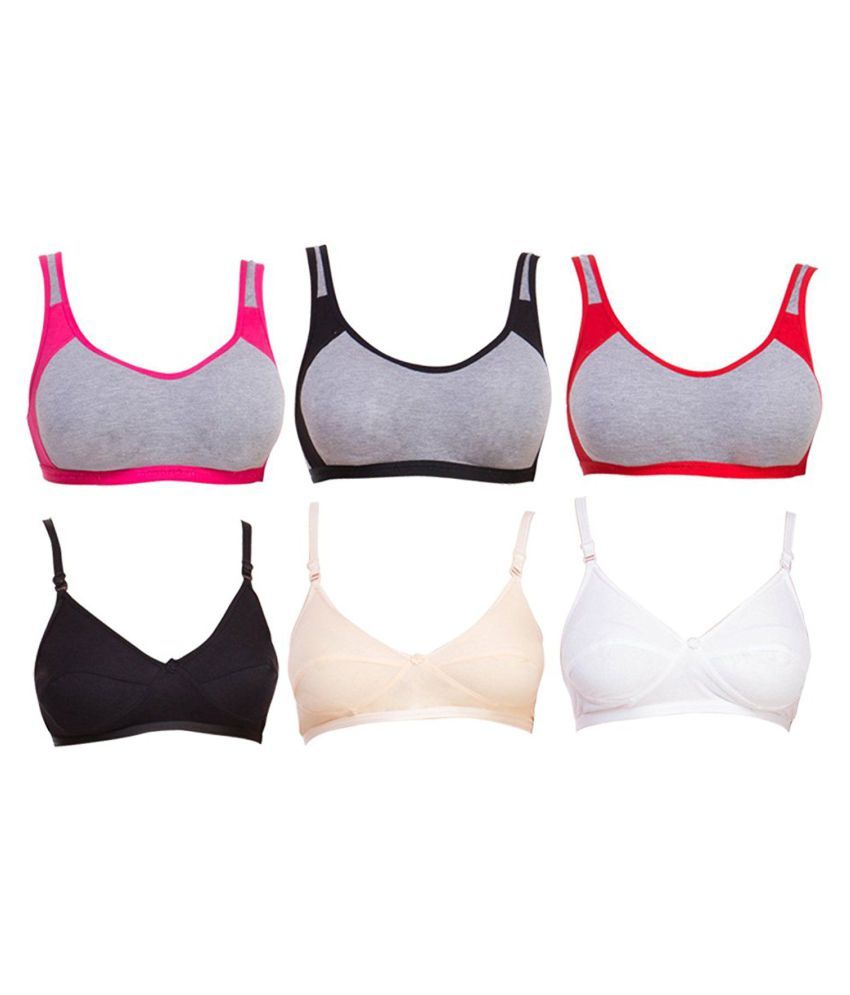 Buy HOBBY LINGERIE Cotton Sports Bra Multi Color Online at Best