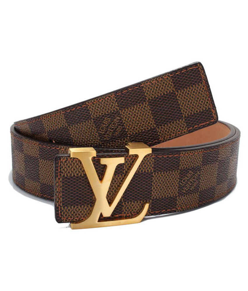 LV Belt Brown Leather Party Belt - Pack of 1: Buy Online at Low Price ...