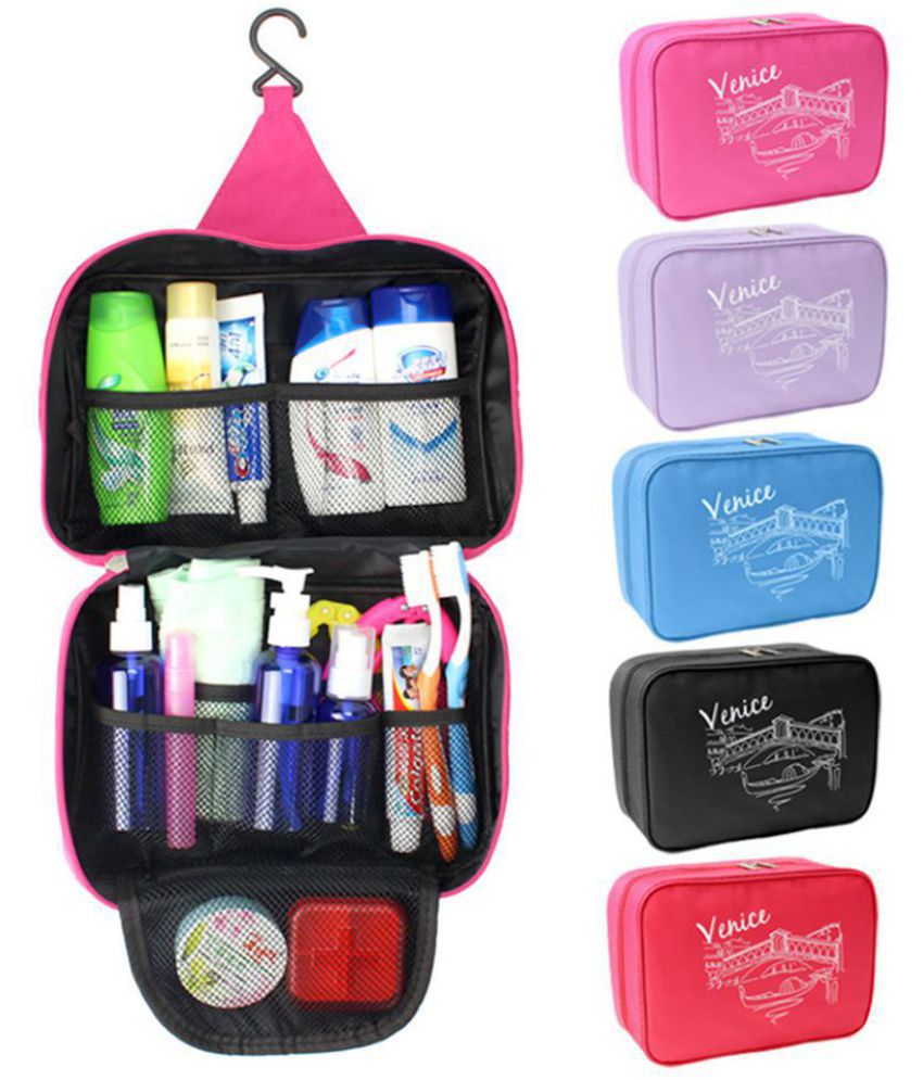     			Everbuy Pink Venice Make Up Bag Pouch Travel Kit Cosmetic Bag Travel Kit Accessories Toiletry Bag
