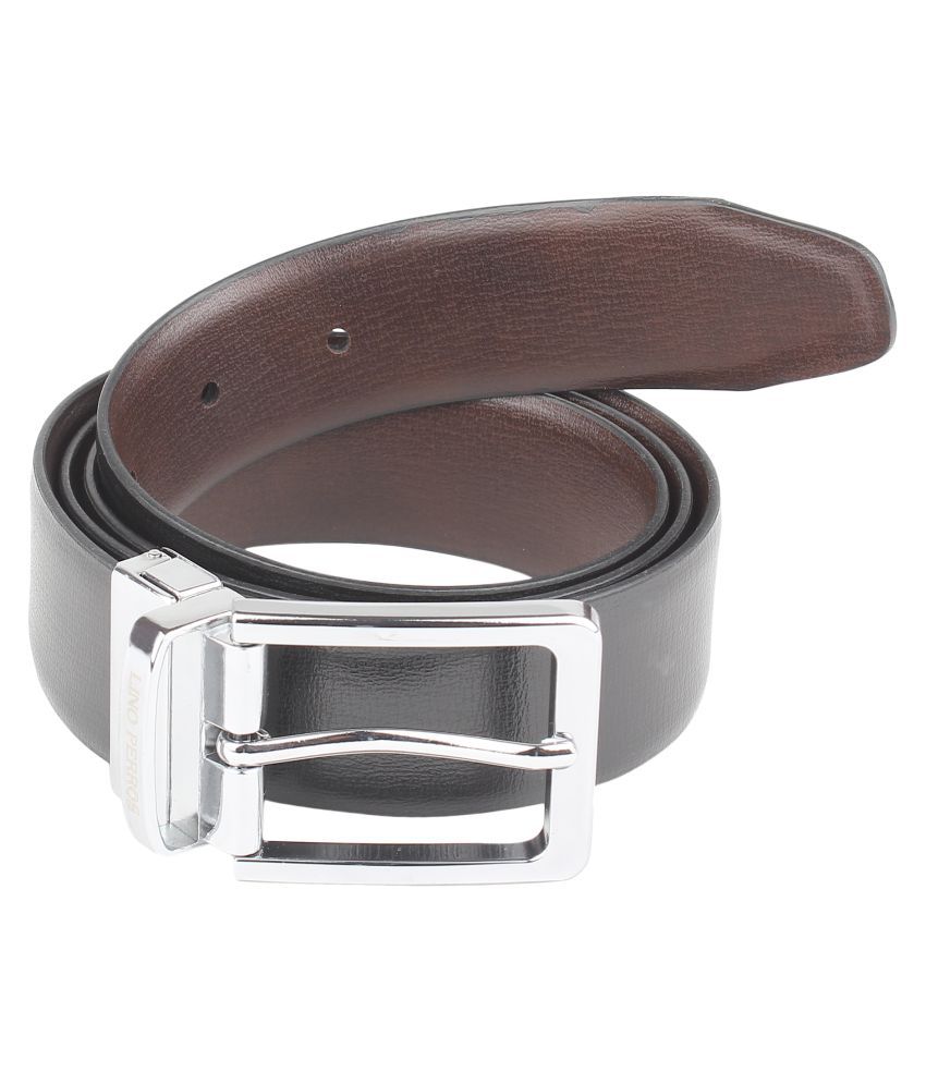 Lino Perros Black Leather Formal Belt - Pack of 1: Buy Online at Low ...