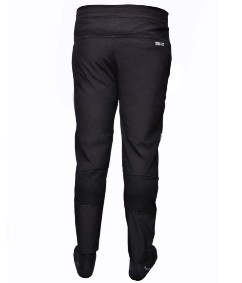 nike black polyester lycra trackpants