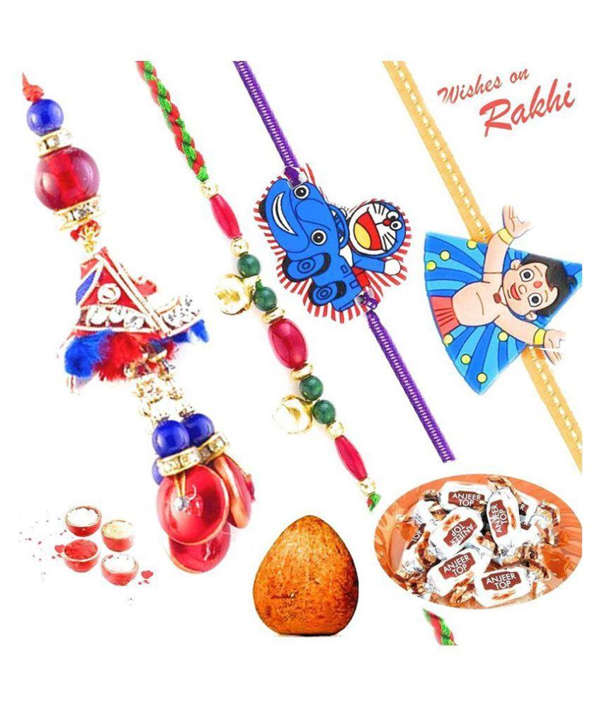 Rakhi With Rolli Chawal Nariyal Dry Sweet Soft Toffees 2 Bhaiya Bhabhi Rakhi With 2 Kids Rakhi Buy Rakhi With Rolli Chawal Nariyal Dry Sweet Soft Toffees 2 Bhaiya Bhabhi 2020 rakshabandhan, send rakhi to usa with free shipping. snapdeal