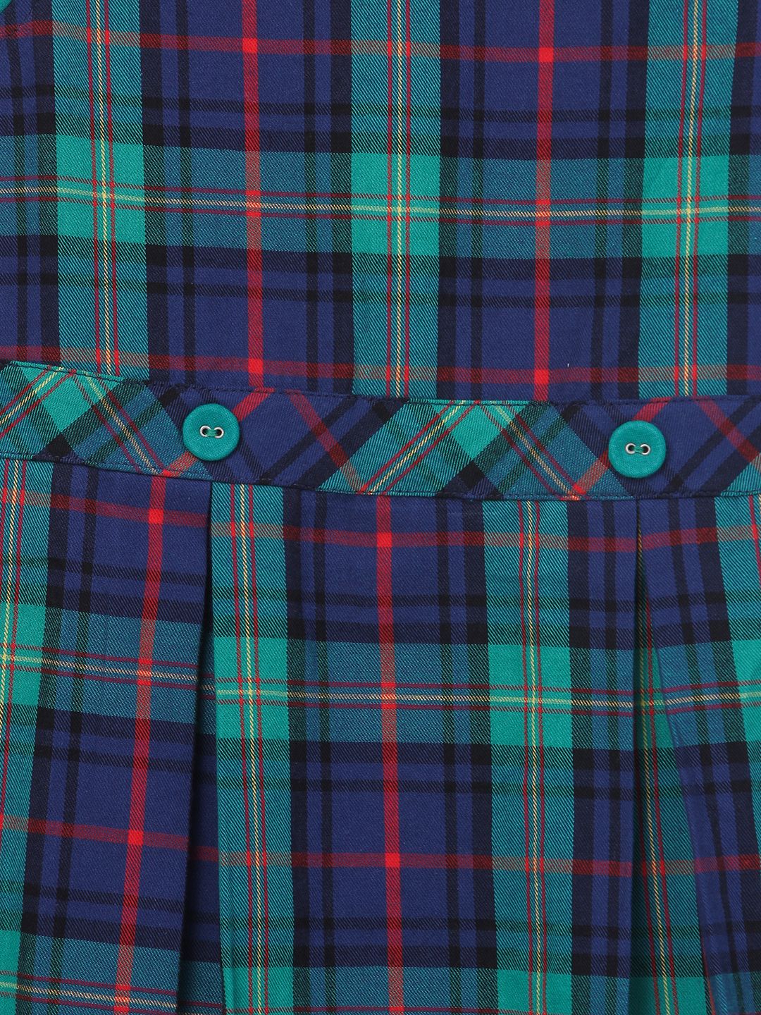 blue plaid pinafore dress