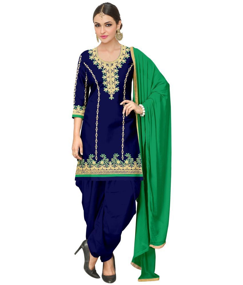 Udaan Green Satin Dress Material - Buy Udaan Green Satin Dress Material ...