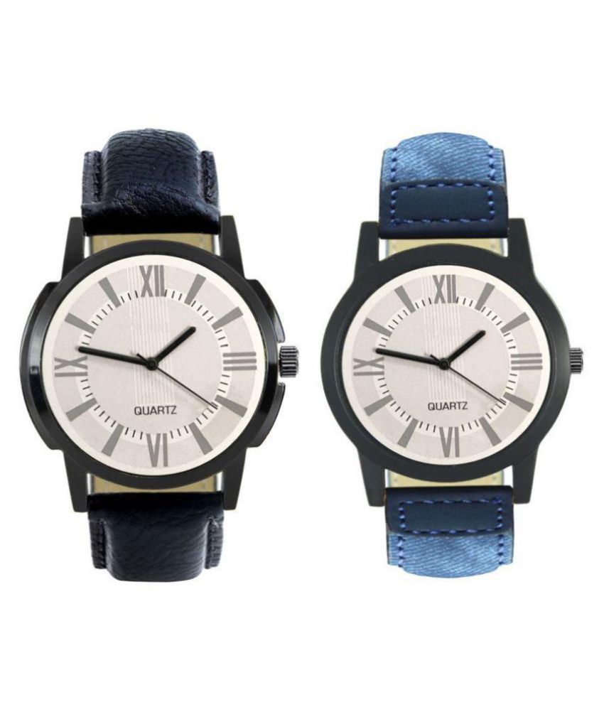 ex306 blue leather analog men's watch