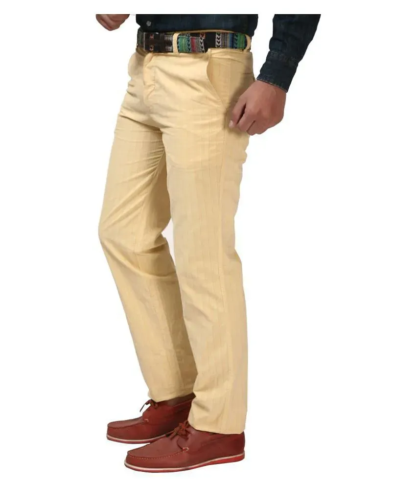 Koutons Outlaw Regular Fit Men Yellow Trousers - Buy tan Koutons Outlaw  Regular Fit Men Yellow Trousers Online at Best Prices in India |  Flipkart.com