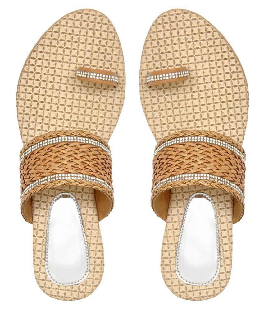 shiny beige flats