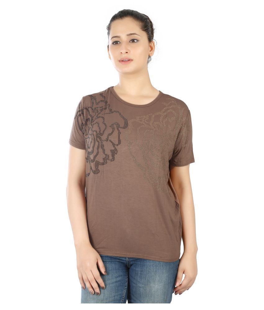     			FCK-3 Georgette Regular Tops - Brown