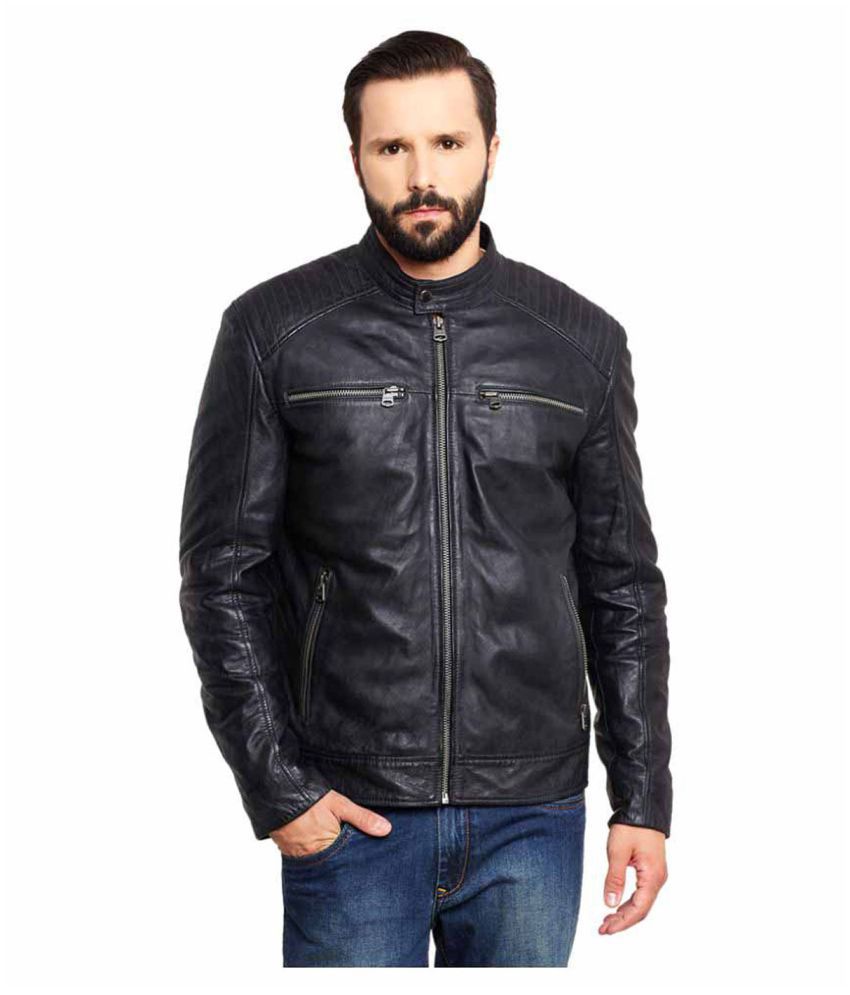 Blossom Trendz Black Leather Jacket - Buy Blossom Trendz Black Leather ...