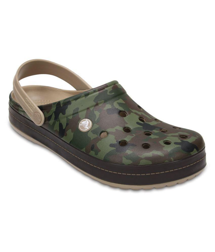 camo croc slippers