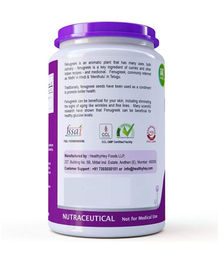 HEALTHYHEY NUTRITION Fenugreek Seed 40 Methi Extract 1200 MG VegCaps