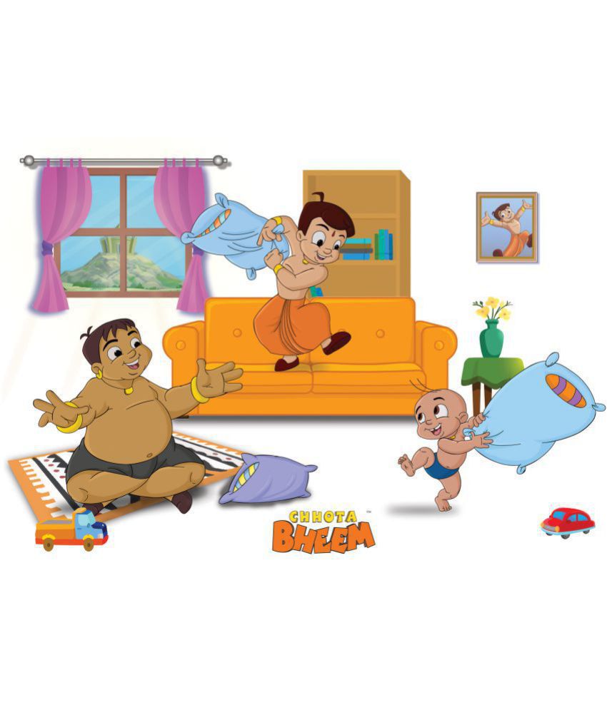Asian Paints Wall Ons Chhota Bheem Large Pillow Fight Removable Cartoon  Characters Sticker ( 30 x 46 cms ) - Buy Asian Paints Wall Ons Chhota Bheem  Large Pillow Fight Removable Cartoon