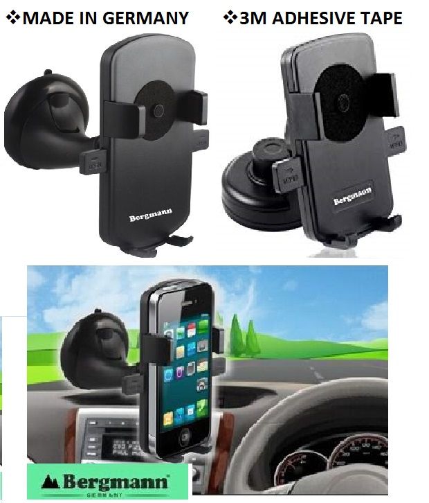 Bergmann Automatic Car Mobile Holder- Windshield + Dashboard Mount (3M ...