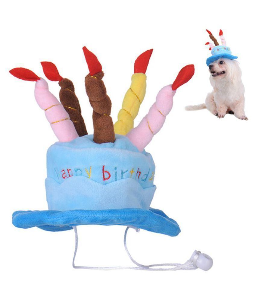 Nema Dog Birthday Hat with Cake & Candles Design Blue Buy Nema Dog