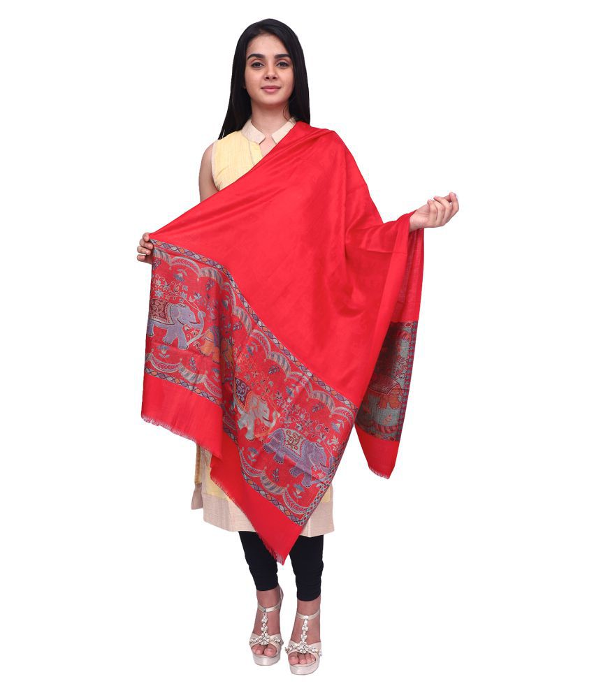 Anoma Red Cotton Kashmiri Work Dupatta Price in India - Buy Anoma Red ...
