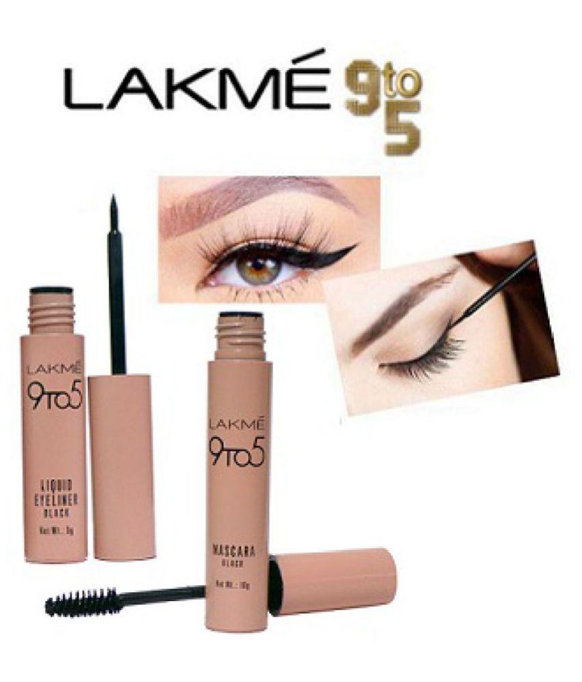 Lakme 9 To 5 Waterproof Mascara + Liquid Eyeliner Black 15 ml: Buy