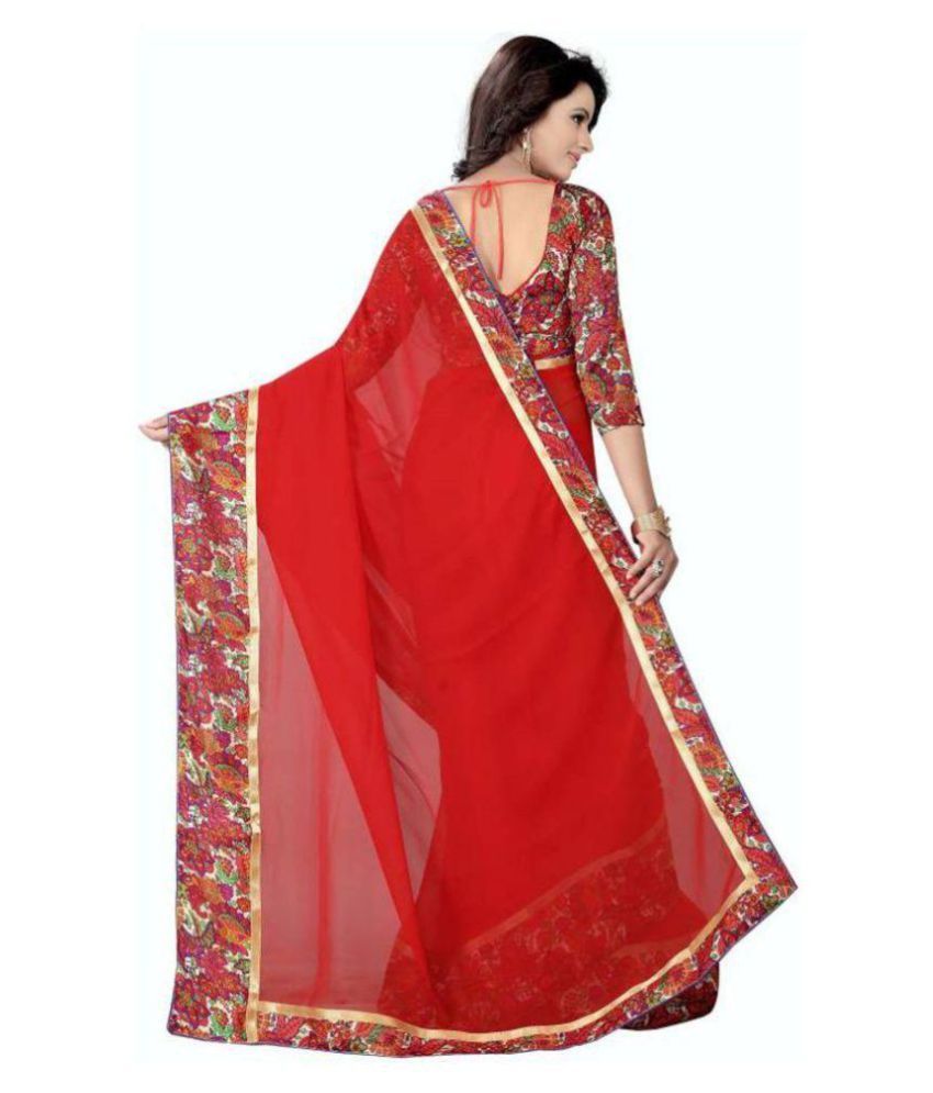 Online Bazaar Red Saree Buy Online Bazaar Red