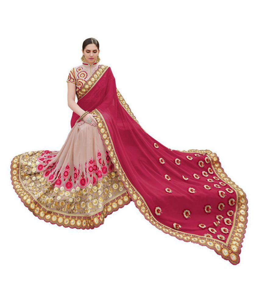 Sareeshop Designer Sarees Pink Georgette Saree Buy Sareeshop Designer 