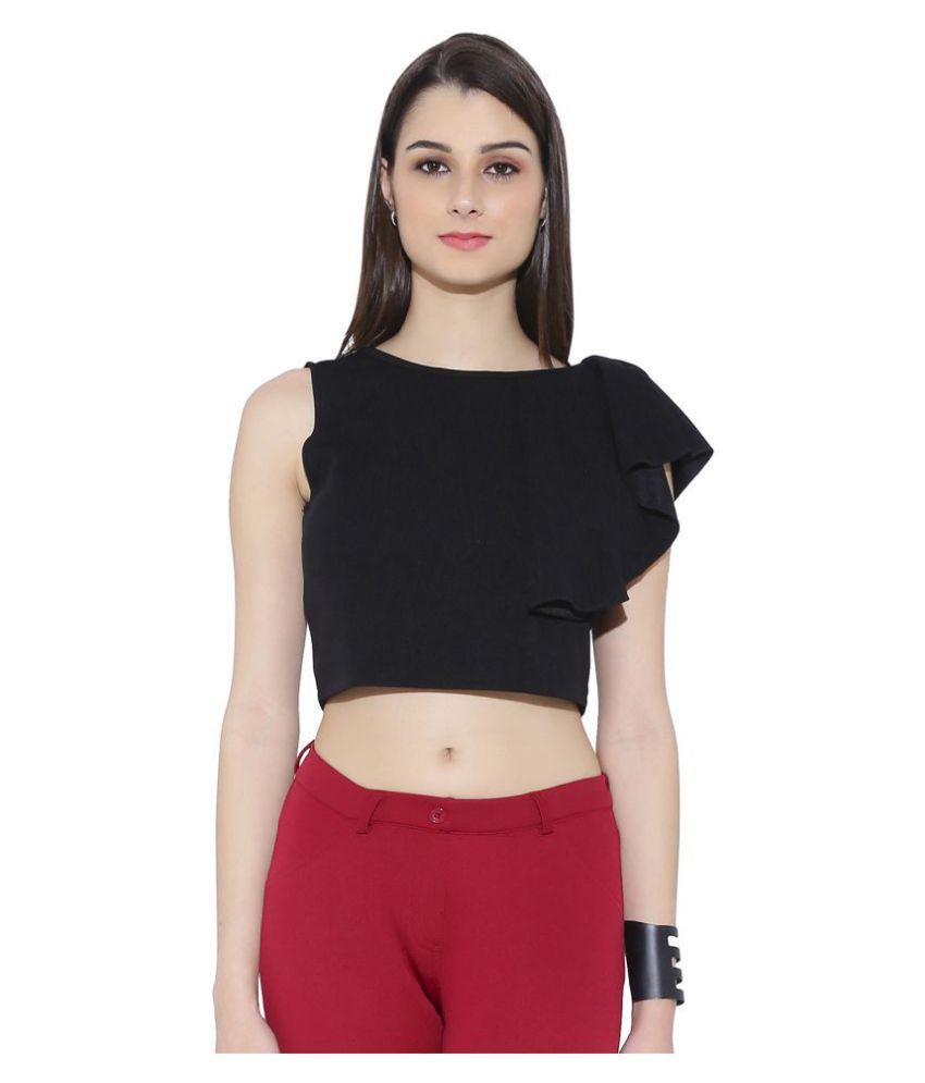 Chimpaaanzee Polyester Crop Tops - Black - Buy Chimpaaanzee Polyester ...