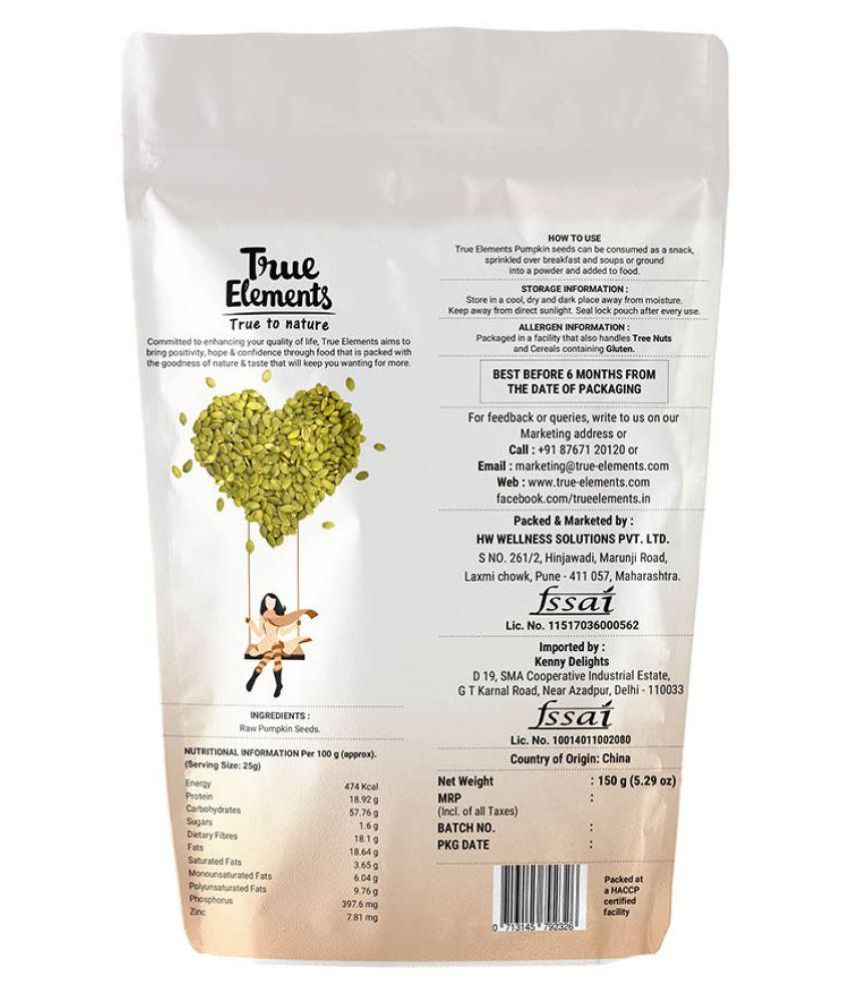 True Elements Raw Chia + Raw Pumpkin Seeds 150gm Pack of 2 Buy True