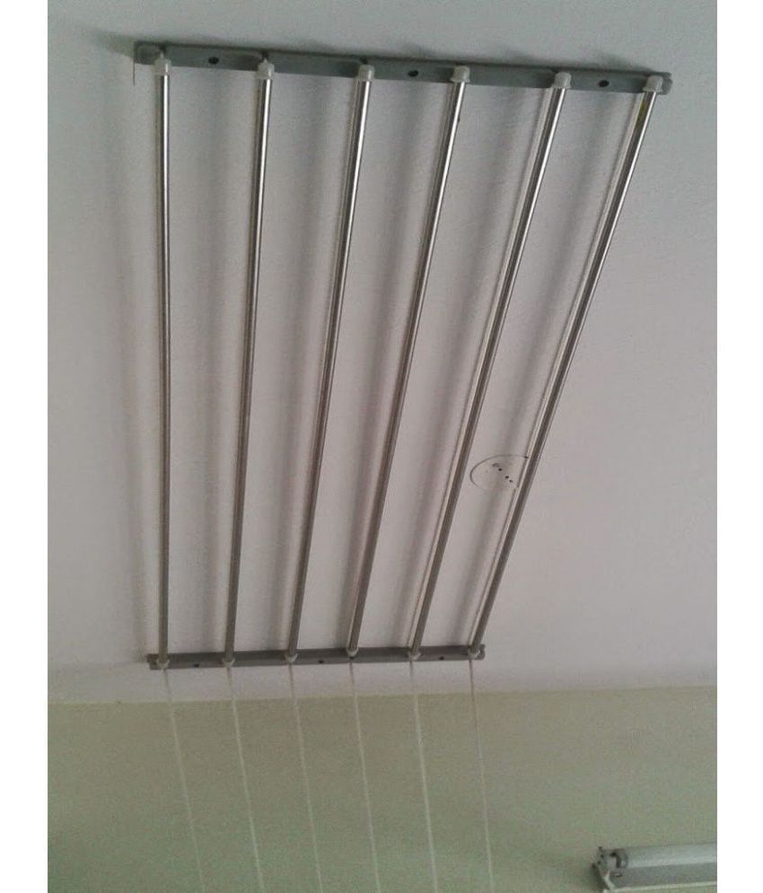 Wel Tech Stainless Steel Rust Proof Ceiling Cloth Hanger Rack Roof