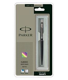 Parker Classic Stainless Steel &amp; Matt Black CT Ball Pen Combo - Pack of 4