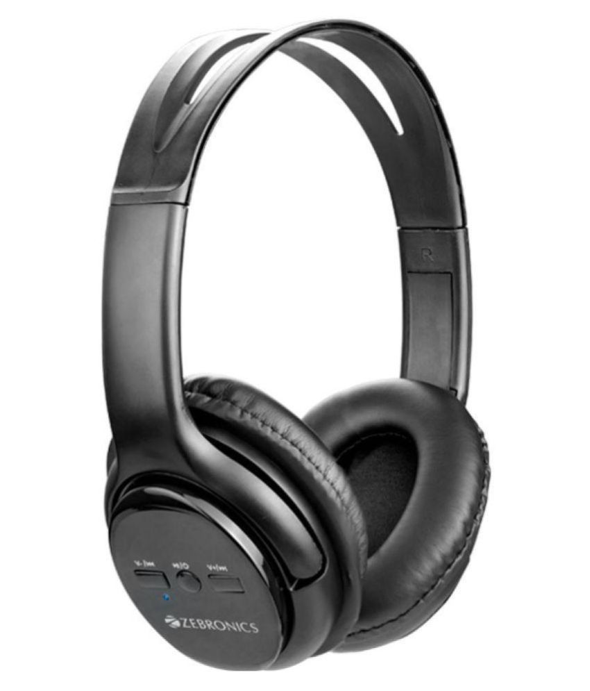     			Zebronics Aura On Ear Headset headphone with Mic Black