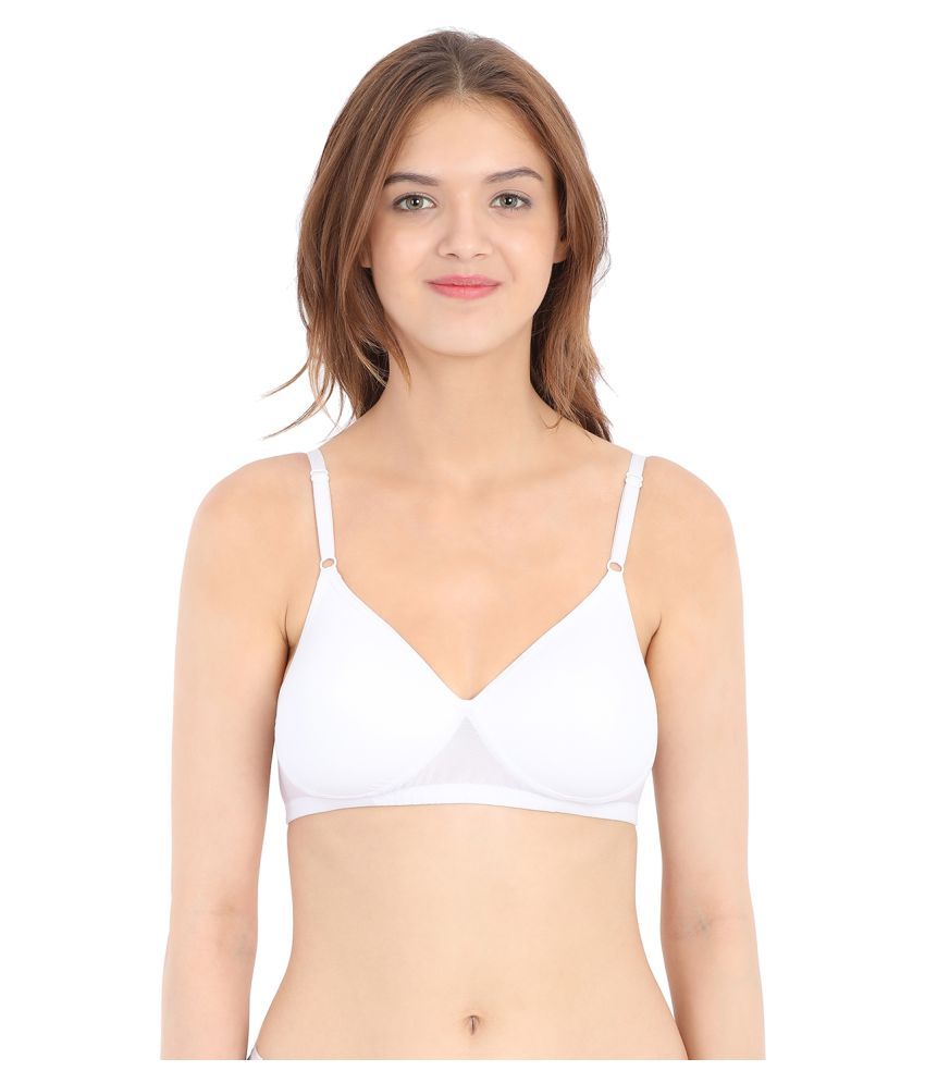     			Clovia Net/Mesh T-Shirt Bra - White