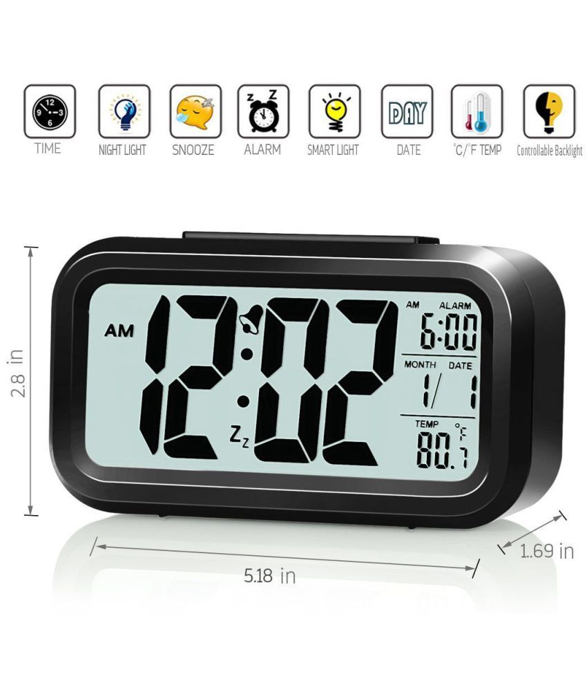 Ace Distributors Digital Plastic Rectangular Table Clock Pack Of 1 Ace Distributors Digital Plastic Rectangular Table Clock Pack Of 1